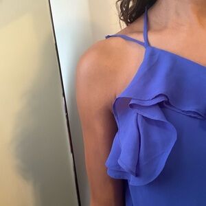 Naked Zebra One Shoulder Blue Dress